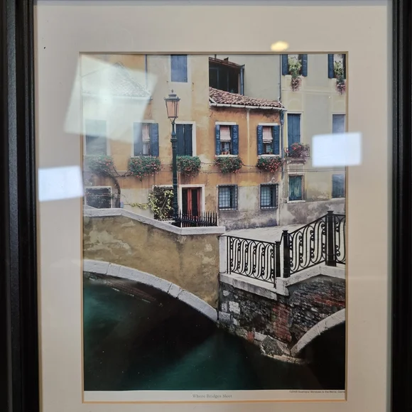 Framed Venice Canal Print "Where Bridges Meet" | Scanlans Travel Art 17" - Picture 4 of 13